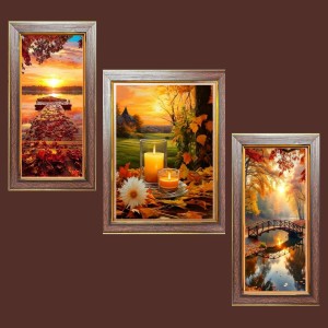 3-Pack Beneath the Sky, Beyond Time Photo Frames - 2 Pieces 6x13 Inch & 1 Piece 10x13 Inch - Rustic Wall Art for Home & Office Decor - Botanical Wall Hanging for Living Room, Bedroom, or Workspa