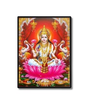 Lakshmi Laminated Photo - 5x7 Inches, Divine Blessings for Home & Office and Temple Decoration