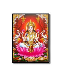 Lakshmi Laminated Photo - 5x7 Inches, Divine Blessings for Home & Office and Temple Decoration