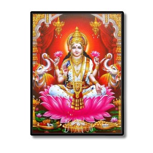 Lakshmi Laminated Photo - 5x7 Inches, Divine Blessings for Home & Office and Temple Decoration Lakshmi Laminated Photo - 5x7 Inches, Divine Blessings for Home & Office and Temple Decoration
