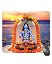 Customized Lord Shiva Picture Sublimation Mouse Pad | 8 X 7.5 Inch | Smooth Cloth Surface | Non-Slip Rubber Base | Personalized Mousepad for Laptop & Desktop (F17020)