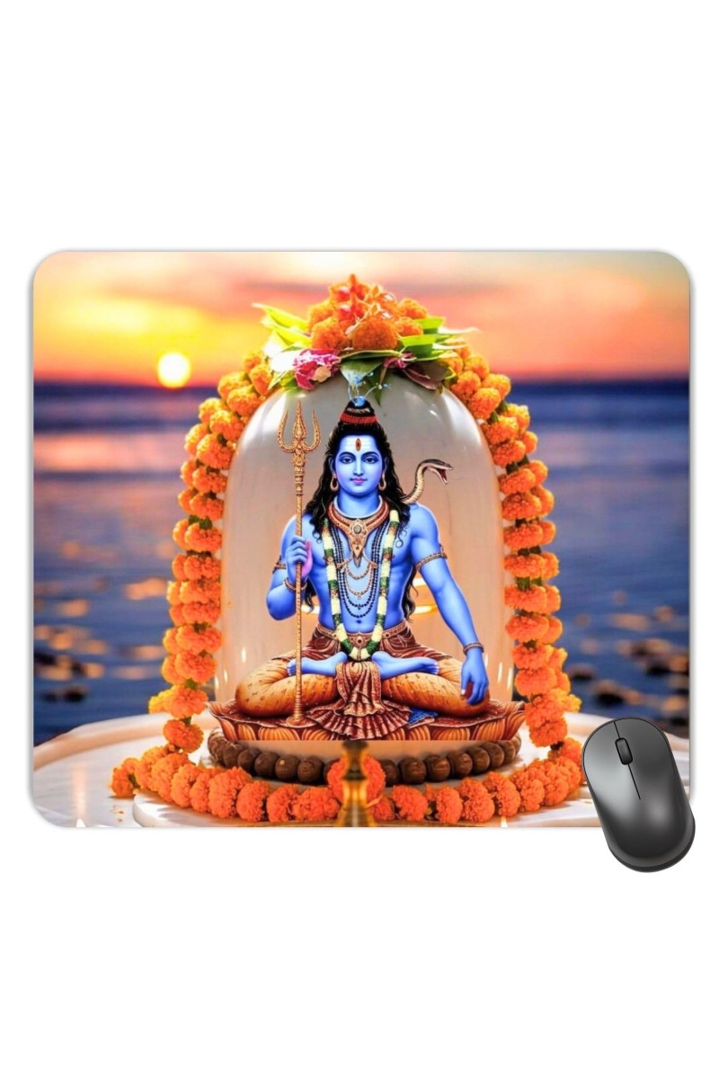 Customized Lord Shiva Picture Sublimation Mouse Pad | 8 X 7.5 Inch | Smooth Cloth Surface | Non-Slip Rubber Base | Personalized Mousepad for Laptop & Desktop (F17020)