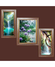 3-Pack Majestic nature Photo Frames - 2 Pieces 10x17 Inch & 1 Piece 14x17 Inch - Rustic Wall Art for Home & Office Decor - Botanical Wall Hanging for Living Room, Bedroom, or Workspace