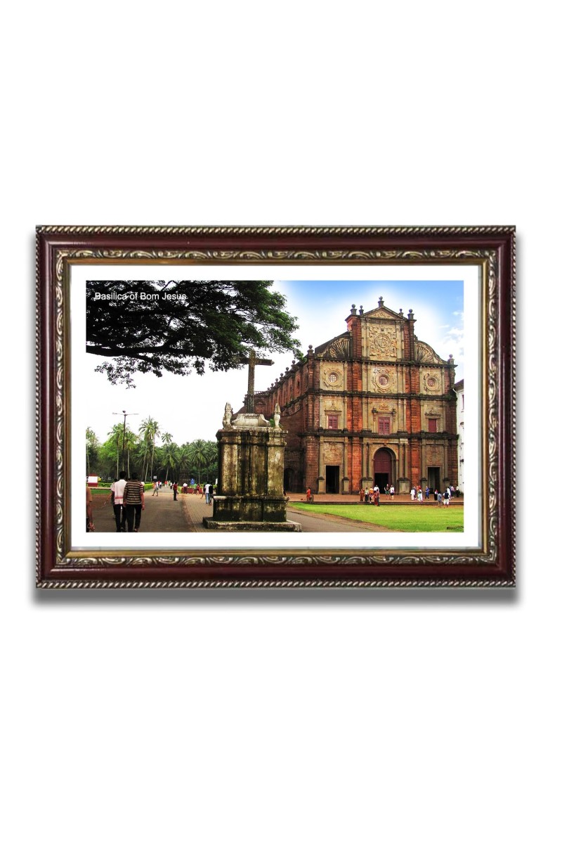 Basilica of Bom Jesus Church Photo Frame, Beautiful Elegant Framed Wall Art of Iconic Cathedral