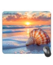 Customized Beautiful Sea Shells Picture Sublimation Mouse Pad | 8 X 7.5 Inch | Smooth Cloth Surface | Non-Slip Rubber Base | Personalized Mousepad for Laptop & Desktop (F17089)
