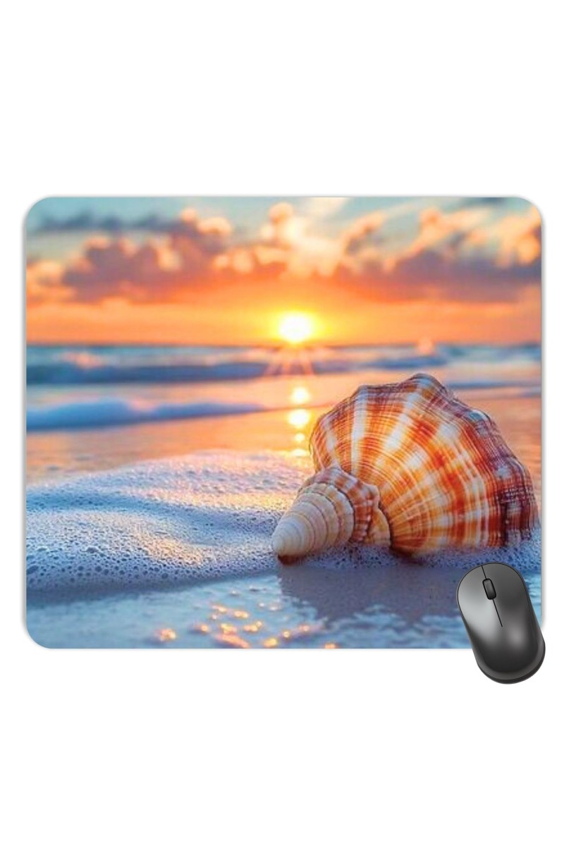 Customized Beautiful Sea Shells Picture Sublimation Mouse Pad | 8 X 7.5 Inch | Smooth Cloth Surface | Non-Slip Rubber Base | Personalized Mousepad for Laptop & Desktop (F17089)