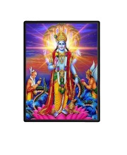 Vishnu Laminated Photo (11x13 Inches Without glass) Divine Blessings for Table and Walls,Home & Office and Temple Decoration