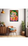 Lord Vishnu Maa Lakshmi Laminated Photo (7x9 Inches Without glass) Divine Blessings for Table and Walls,Home & Office and Temple Decoration