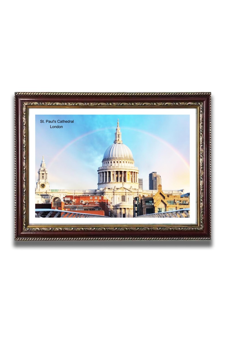 St. Paul Church Photo Frame, Beautiful Elegant Framed Wall Art of Iconic Cathedral