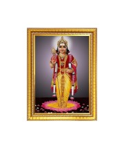 Lord Kartikeya Photo Frame - 10x14 Inches, Brown Wooden Frame for Home, Office & Temple Decoration