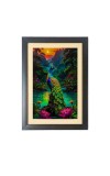 The colorful peacock Black Photo Frame Funny Animal and Bird Cartoon Art