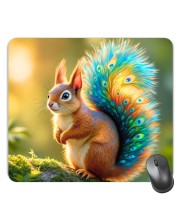 Customized Beautiful Squirrel Picture Sublimation Mouse Pad | 8 X 7.5 Inch | Smooth Cloth Surface | Non-Slip Rubber Base | Personalized Mousepad for Laptop & Desktop (F17294)