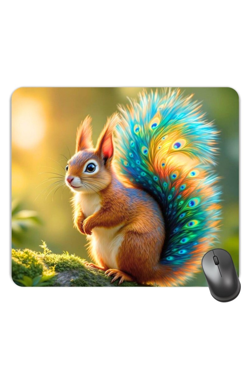 Customized Beautiful Squirrel Picture Sublimation Mouse Pad | 8 X 7.5 Inch | Smooth Cloth Surface | Non-Slip Rubber Base | Personalized Mousepad for Laptop & Desktop (F17294)