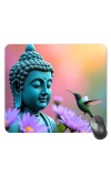 Customized Serene Buddha Picture Sublimation Mouse Pad | 8 X 7.5 Inch | Smooth Cloth Surface | Non-Slip Rubber Base | Personalized Mousepad for Laptop & Desktop (F16978)