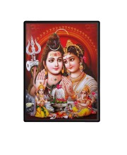 Shiva Family Laminated Photo - 5x7 Inches, Divine Blessings for Home & Office and Temple Decoration