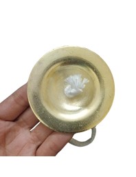 HiTechMart Handcrafted Brass Manjeera &ndash; 7.5cm Indian Classical Musical Instrument for Bhajan, Kirtan, Puja &ndash; Traditional Cymbals with Clear, Resonant Sound &ndash; 118gm Lightweight with Durable String