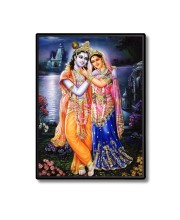 Radha Krishna Laminated Photo - 5x7 Inches, Divine Blessings for Home & Office and Temple Decoration