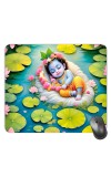 Customized Lord Krishna Picture Sublimation Mouse Pad | 8 X 7.5 Inch | Smooth Cloth Surface | Non-Slip Rubber Base | Personalized Mousepad for Laptop & Desktop (F17123)