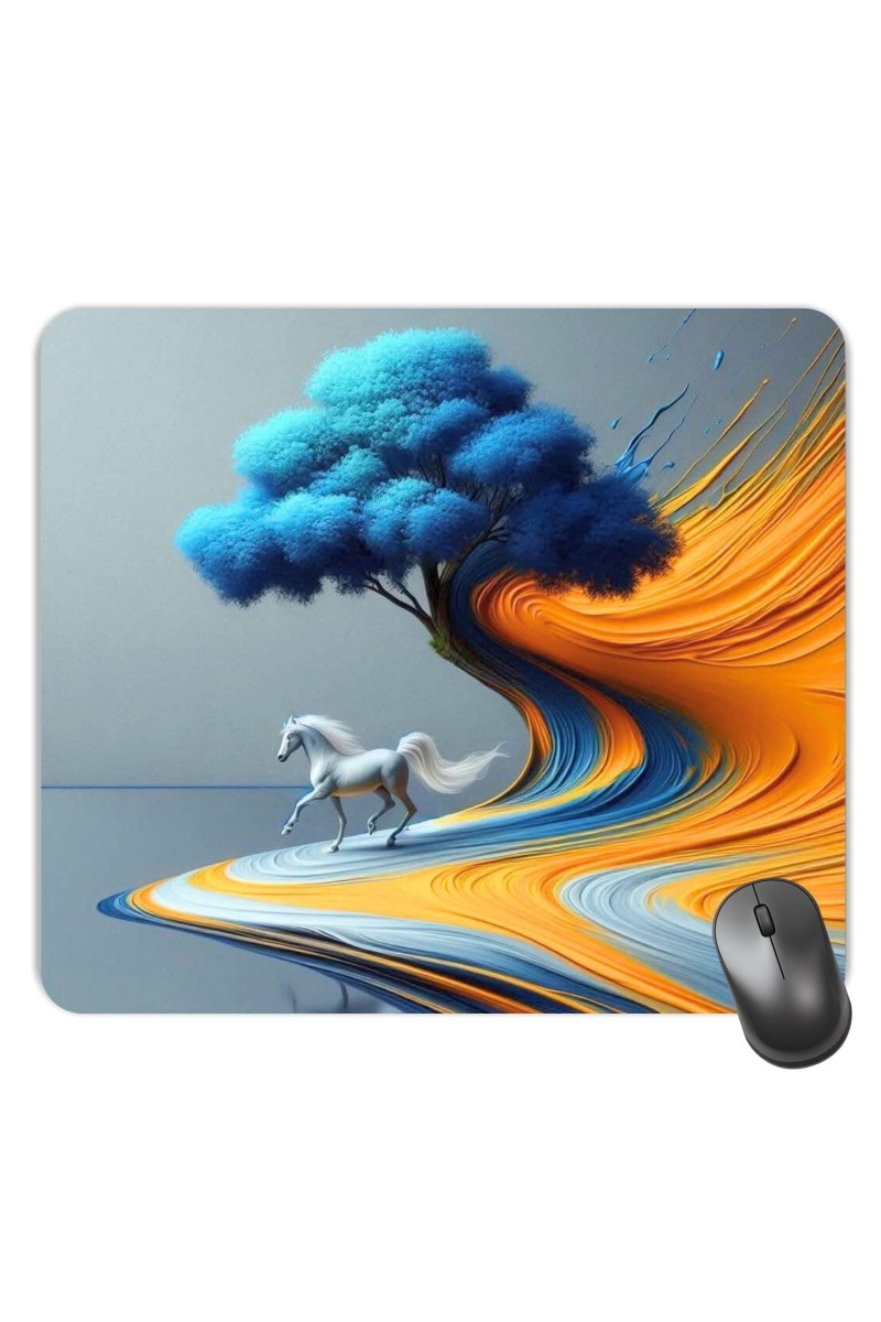 Customized Beautiful Horse Drawing Picture Sublimation Mouse Pad | 8 X 7.5 Inch | Smooth Cloth Surface | Non-Slip Rubber Base | Personalized Mousepad for Laptop & Desktop (F17178)