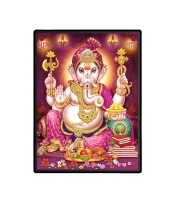 Ganesh Laminated Photo - 5x7 Inches, Divine Blessings for Home & Office and Temple Decoration
