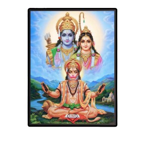 Hanuman with Ram Sita Laminated Photo - 13x15 Inches, Divine Blessings for Home & Office and Temple Decoration Hanuman with Ram Sita Laminated Photo - 13x15 Inches, Divine Blessings for Home & Office and Temple Decoration