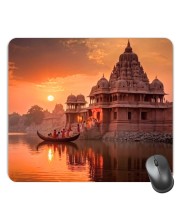 Customized Ayodhya Ram Mandir Picture Sublimation Mouse Pad | 8 X 7.5 Inch | Smooth Cloth Surface | Non-Slip Rubber Base | Personalized Mousepad for Laptop & Desktop (F16983)