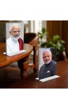 Sri Narendra Modi Acrylic T-Style Photo Stand, Compact and Stylish Spiritual Display, easily change 2 photos (Pack of 1)