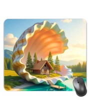Customized Beautiful House in Sea Shell Picture Sublimation Mouse Pad | 8 X 7.5 Inch | Smooth Cloth Surface | Non-Slip Rubber Base | Personalized Mousepad for Laptop & Desktop (F17264)