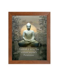 Buddha & Famous Quote Brown Frame, 12x16InchesInspirational Wall Art for Office, Home DecorIdeal Spiritual Gift