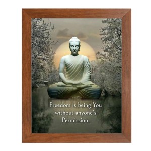 Buddha & Famous Quote Brown Frame, 12x16InchesInspirational Wall Art for Office, Home DecorIdeal Spiritual Gift