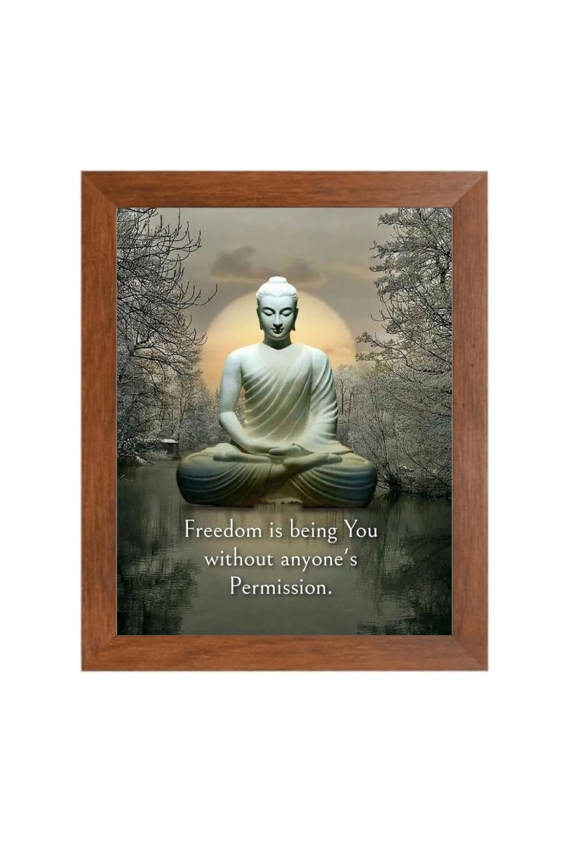 Buddha & Famous Quote Brown Frame, 10x14InchesInspirational Wall Art for Office, Home DecorIdeal Spiritual Gift