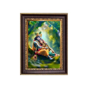 Sree Krishna and Shree Radha Digital Print Photo 6.7x8.7 inches (I6075) - Vibrant Religious Wall Art for Home or Office Decor.
