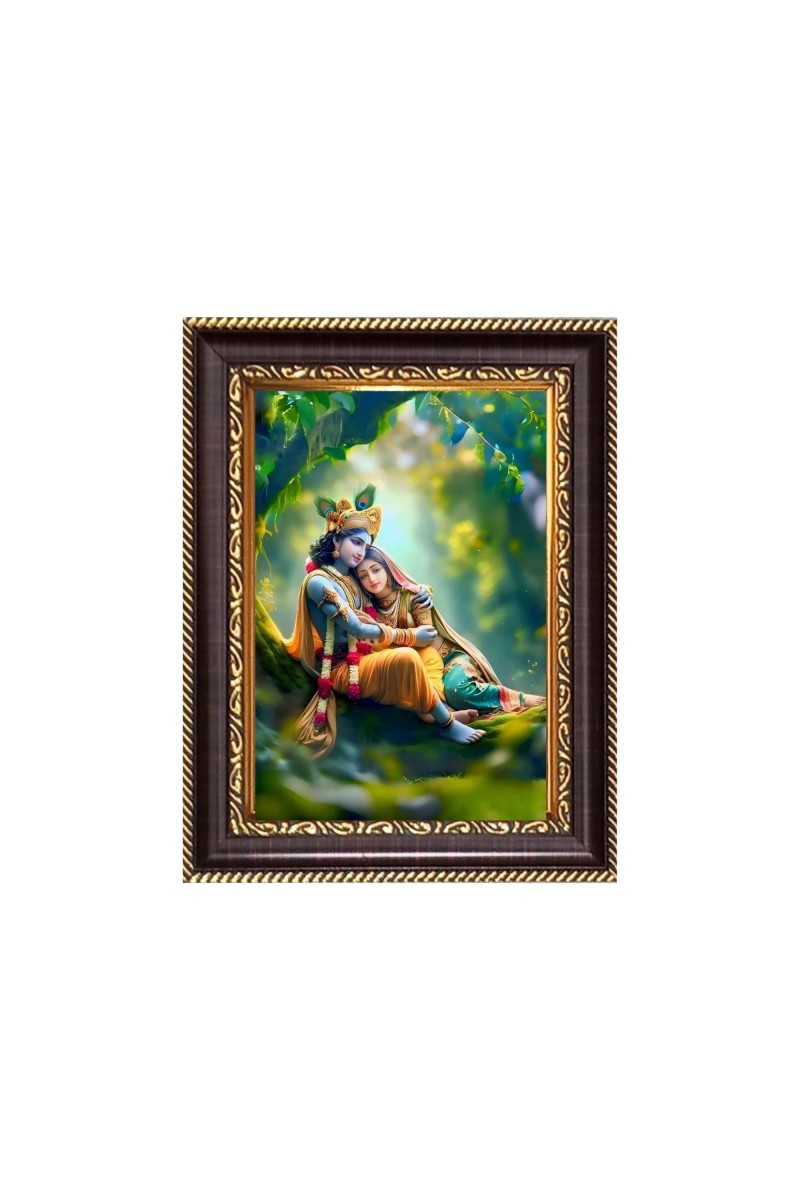 Sree Krishna and Shree Radha Digital Print Photo 6.7x8.7 inches - Vibrant Religious Wall Art for Home or Office Decor.