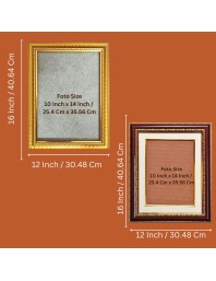 Nine Shakti Roop Photo Frame - 12x16 Inches, Brown Wooden Frame for Home, Office & Temple Decoration