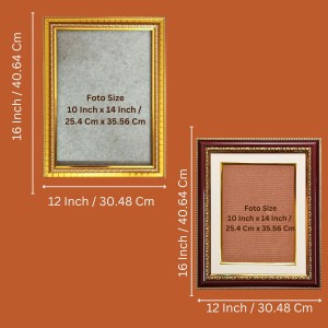 Goddess durga Photo Frame - 12x16 Inches, Brown Wooden Frame for Home, Office & Temple Decoration