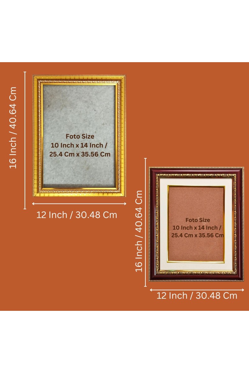 Nine Shakti Roop Photo Frame - 12x16 Inches, Brown Wooden Frame for Home, Office & Temple Decoration