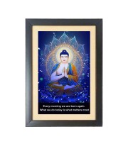 Buddha & His Famous Quote Photo Frame - Brown Frame, 11x15 Inches, Perfect for Office & Wall Decoration, Ideal Gift