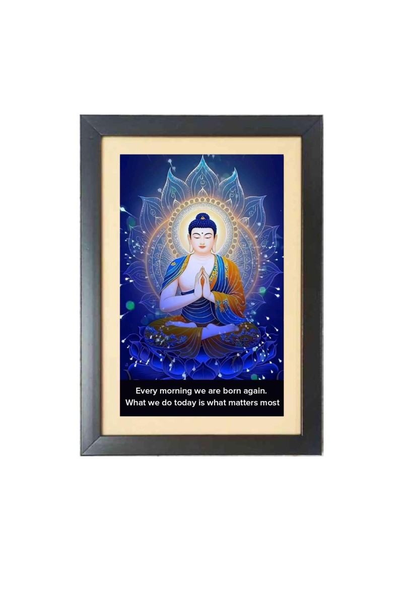Buddha & His Famous Quote Photo Frame - Brown Frame, 11x15 Inches, Perfect for Office & Wall Decoration, Ideal Gift