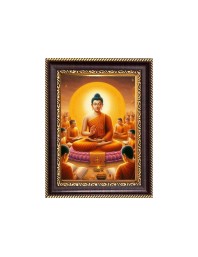 Lord Gautam Buddha Digital Print Photo 6.7x8.7 inches - Vibrant Religious Wall Art for Home, Office and Temple Decor.