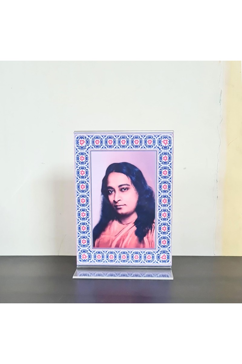 HiTechMart Paramhans Yaganand Acrylic Photo Frame, Hindu God Idol Picture for Home, Office and Mandir, Decorative Frame for Pooja and Gifting