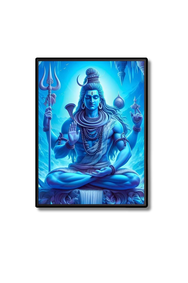 Shiva Laminated Photo - 5x7 Inches, Divine Blessings for Home & Office and Temple Decoration