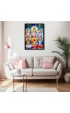 Brahma Vishnu & Shiva Laminated Photo - 5x7 Inches, Divine Blessings for Home & Office and Temple Decoration
