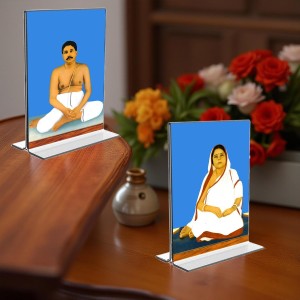 Anukul Chandra Thakur & Jagajanani Sree Sree Barama Acrylic T-Style Photo Stand, Compact and Stylish Spiritual Display, easily change 2 photos (Pack of 1) Anukul Chandra Thakur & Jagajanani Sree Sree Barama Acrylic T-Style Photo Stand, Compact and Stylish Spiritual Display, easily change 2 photos (Pack of 1)