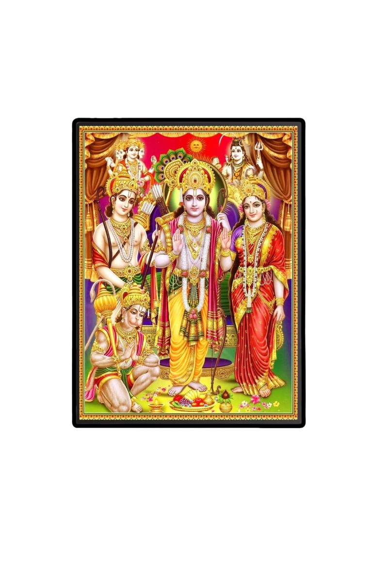 Ram Darbar Laminated Photo - 5x7 Inches, Divine Blessings for Home & Office and Temple Decoration