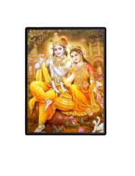 Radha Krishna Laminated Photo - 5x7 Inches, Divine Blessings for Home & Office and Temple Decoration