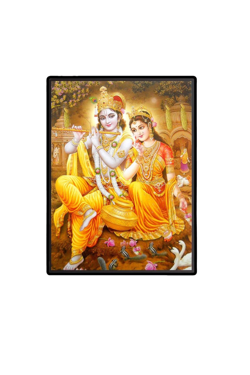 Radha Krishna Laminated Photo - 5x7 Inches, Divine Blessings for Home & Office and Temple Decoration