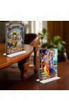Sri Radha Sri Krishna Acrylic T-Style Photo Stand, Compact and Stylish Spiritual Display, easily change 2 photos (Pack of 1)