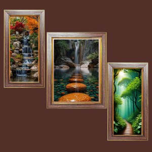 3-Pack Beautiful water fall Photo Frames - 2 Pieces 12x19 Inch & 1 Piece 16x19 Inch - Rustic Wall Art for Home & Office Decor - Botanical Wall Hanging for Living Room, Bedroom, or Workspace 3-Pack Beautiful water fall Photo Frames - 2 Pieces 12x19 Inch & 1 Piece 16x19 Inch - Rustic Wall Art for Home & Office Decor - Botanical Wall Hanging for Living Room, Bedroom, or Workspace