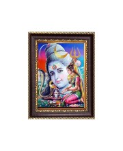 Lord Shiva and Shiv Lingam Digital Print Photo 6.7x8.7 inches - Vibrant Religious Wall Art for Home, Office and Temple Decor.