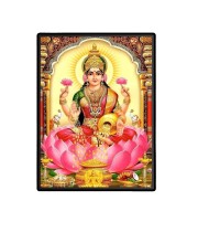 Lakshmi Laminated Photo - 5x7 Inches, Divine Blessings for Home & Office and Temple Decoration
